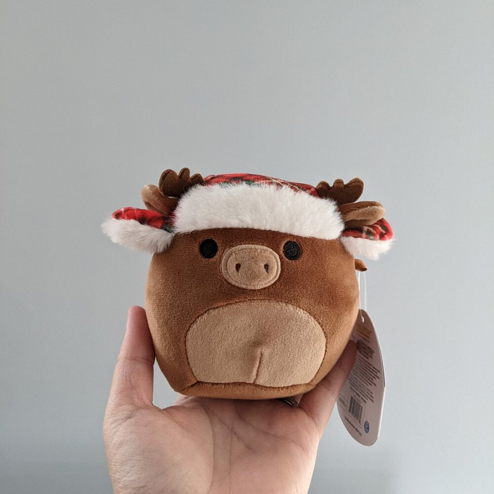 4.5" Squishmallow Maurice Moose with fuzzy hat